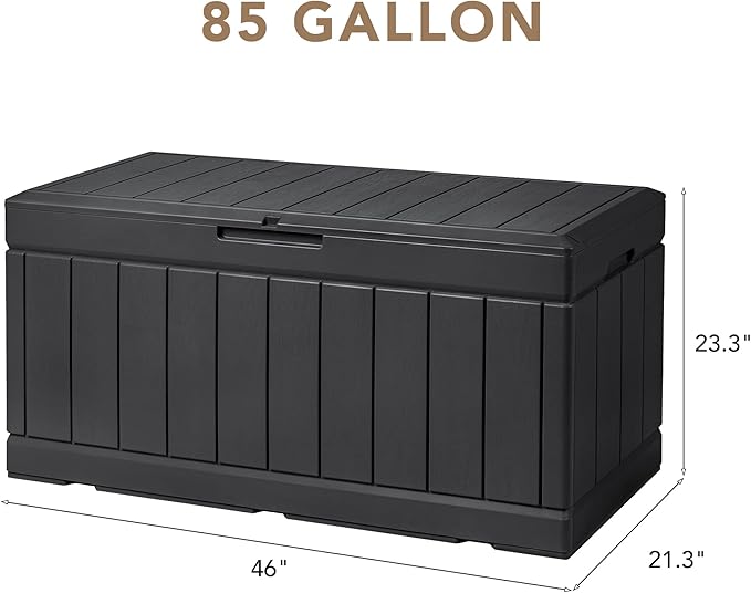 Devoko 85 Gallon Deck Box Lockable Resin Outdoor Storage Box waterproof Outdoor - Image 7
