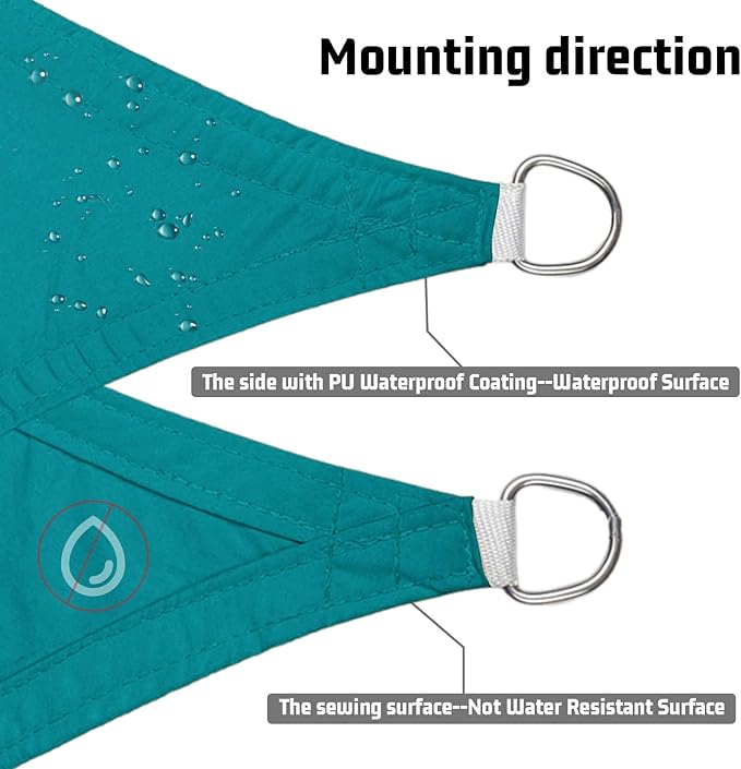 LOVE STORY Rectangle 6'x10' Waterproof Sun Shade Sail Canopy UV Block - Image 3