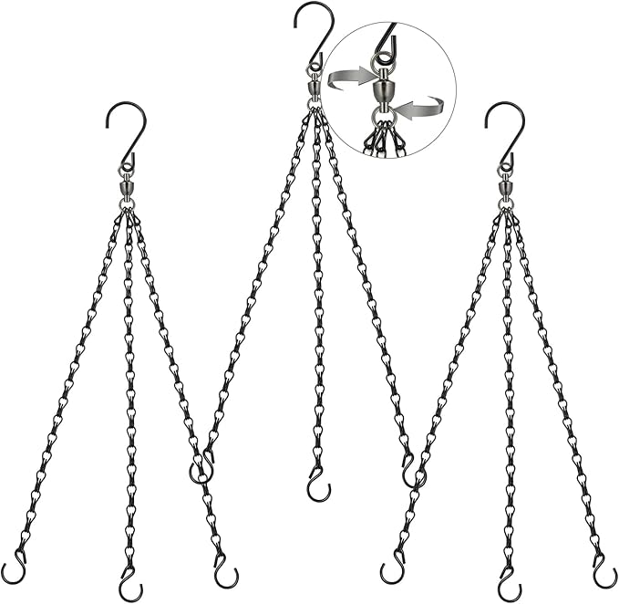 Heybe Swivel Hanging Basket Chains 23 Inches 3 Leads Hanging Chains Flower Pot by Heybe