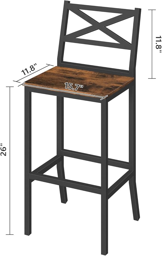 Bar Stools, Kitchen Breakfast Bar Chairs, Easy Assembly, - Image 3