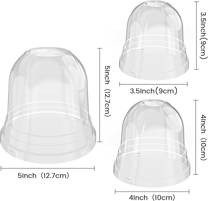 36 Packs 5/4/3.5 Inch Clear Plant Pot Humidity Domes, Transparent Seedling - Image 2
