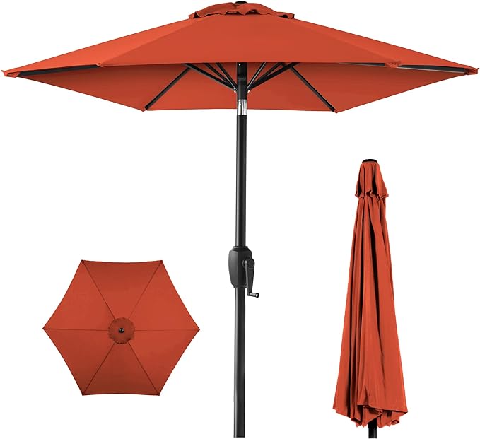 Best Choice Products 7.5ft Heavy-Duty Round Outdoor Market Table Patio Umbrella by BestChoiceProducts
