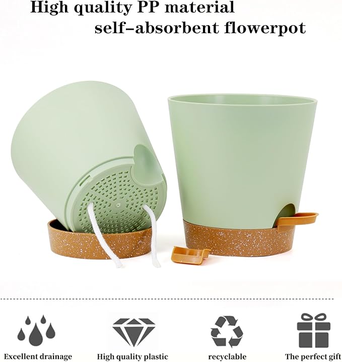 5 Pack 5 inch Self-Watering Pots, African Violets Planter - Image 7