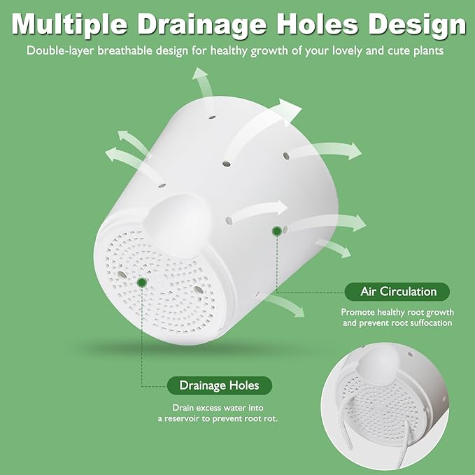 Orchid Pots with Holes, 6 Inch Self Watering Orchid Pot 3 Pack Plastic Plant - Image 2