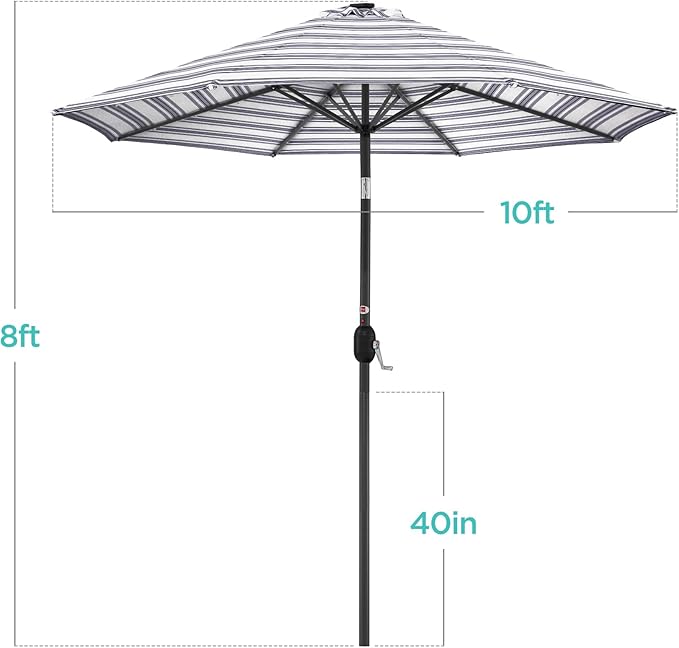 Best Choice Products 10ft Solar Polyester LED Lighted Patio Umbrella w/Tilt - Image 7