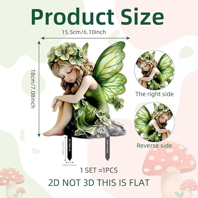 Fairy Garden Stake Decor, Acrylic 2D Garden Fairy Decoration, Fairy Garden - Image 7