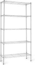 Amazon Basics 5-Shelf Adjustable Heavy Duty Steel Wire Rack, Space Saving by AmazonBasics