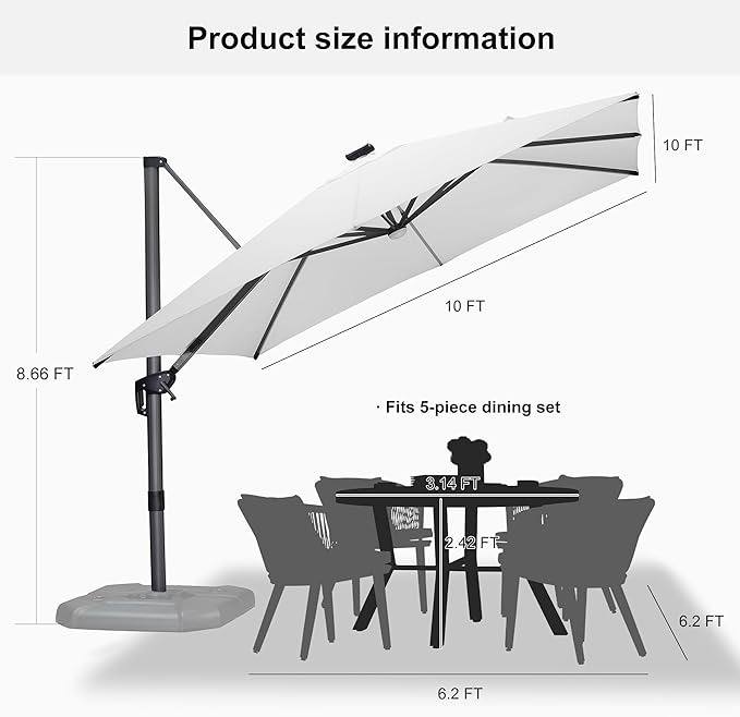 PURPLE LEAF 10 Feet Patio Umbrella - Image 9