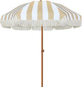 AMMSUN 7ft Patio Umbrella with Fringe Outdoor Tassel Umbrella UPF50+ Premium by AMMSUN