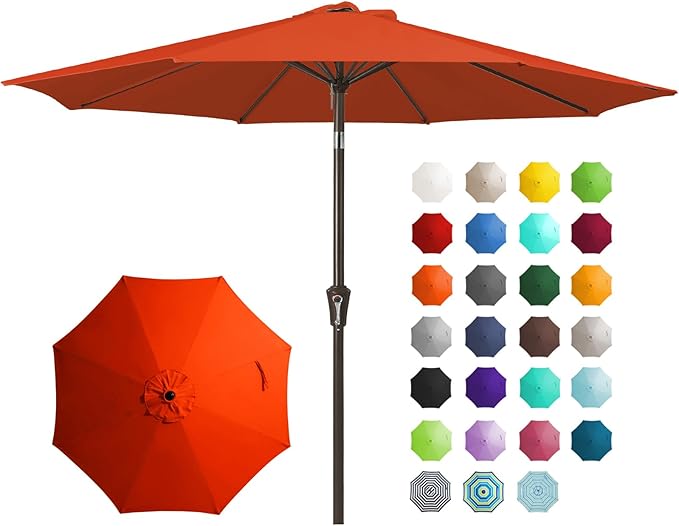 JEAREY 9FT Outdoor Patio Umbrella Outdoor Table Umbrella by JEAREYOutdoorsCollection