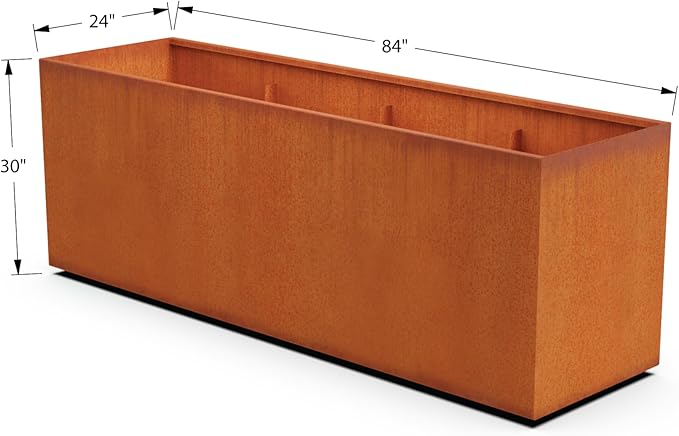 Plantercraft Corten Steel Planter 84x24x30 | Large Rectangular Planters - Image 5