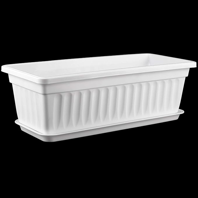 6 Pack 17 Inches Countryside Flower Box Planters, Plastic Vegetable Planters - Image 8