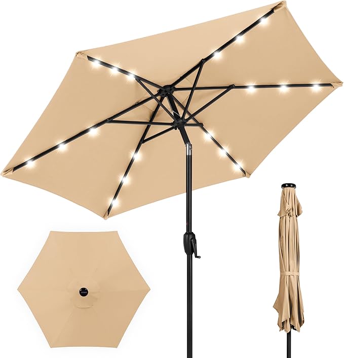 Best Choice Products 7.5ft Outdoor Solar Market Table Patio Umbrella by BestChoiceProducts