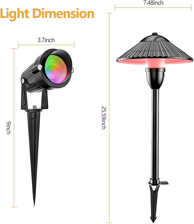 ZUCKEO RGB Color Changing Landscape Lights Low Voltage Pathway Lights 12V 24V - Image 5