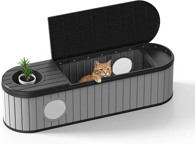 DRATO Outdoor Storage Box, Resin Deck Storage Box Waterproof Patio Storage Box by DRATOprovidesawarmandcozy