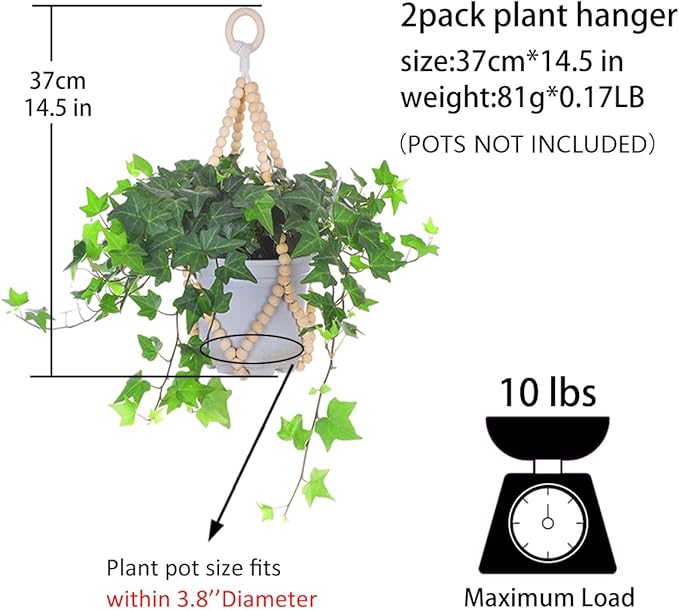 Artilady 2 Pack Beaded Plant Hanger Indoor - Image 5