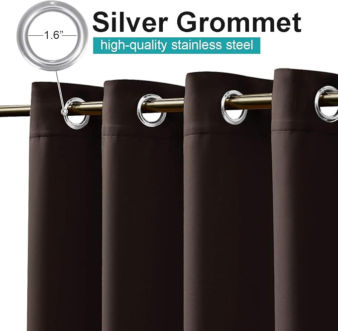 NICETOWN Waterproof Outdoor Curtain, 1 Piece, W66 x L84 inch, Toffee Brown - Image 3