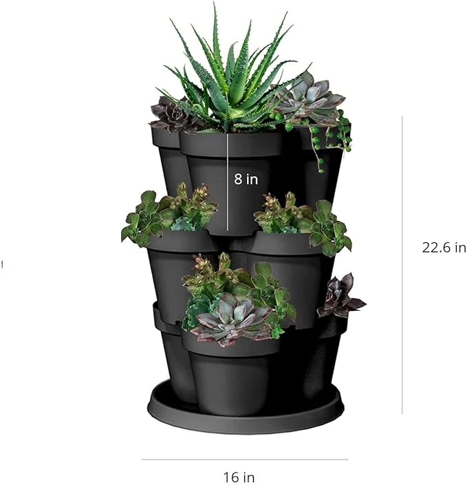 The HC Companies Terrace Planter 23” Vertical Herb Garden Planter, 3 Tiered - Image 2