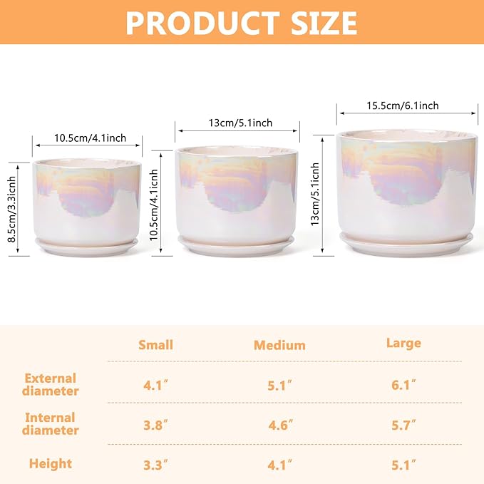 EFISPSS Plant Pots, 4+5+6 Inch Pots - Image 3
