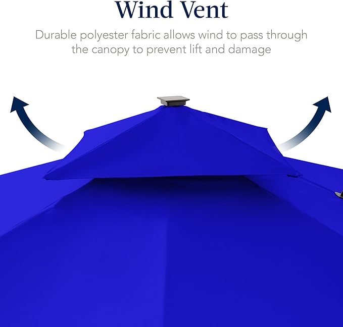Best Choice Products 9x12ft LED Cantilever Patio Umbrella w/Base Included & - Image 7