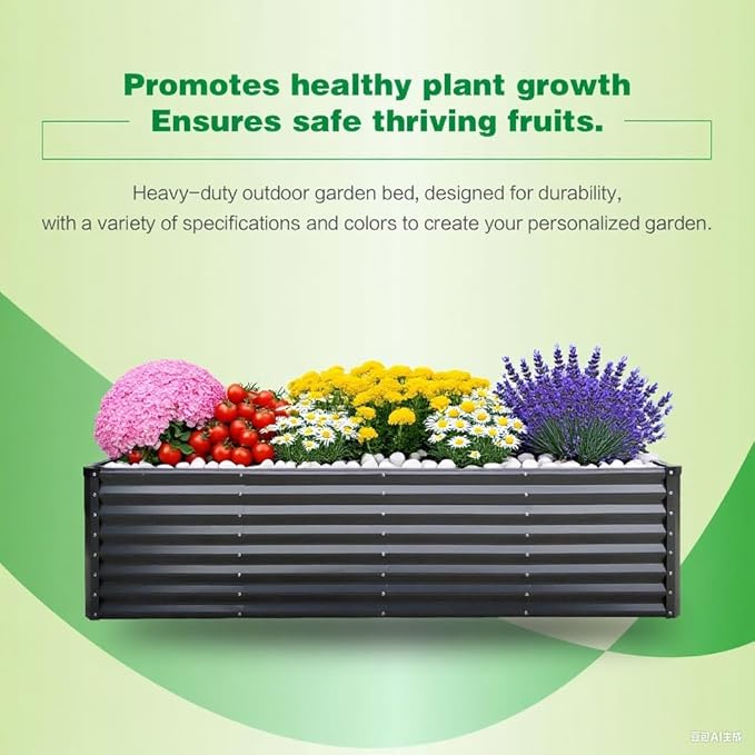 GARDMAX 6x3x1FT Raised Garden Bed Kit, Metal Planter Boxes Outdoor - Image 3
