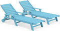SERWALL Patio Chaise Lounge Chair Set of 2, Poly Lounge Chair by SERWALL