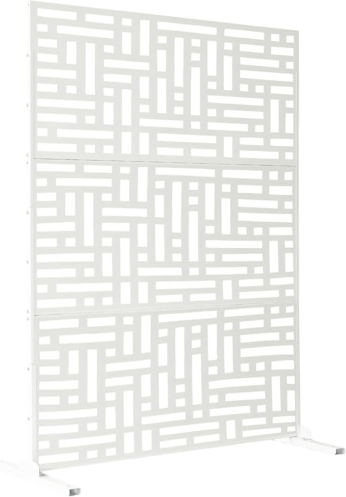 Oakland Living 6 ft. X 4 ft. White Freestanding Metal Privacy Screen Room by Oakland+Living