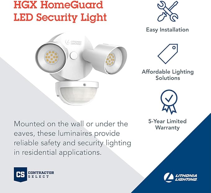 Lithonia Lighting HomeGuard 2-Light LED Outdoor Flood Lights, Motion Sensor - Image 4