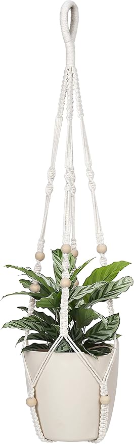 32inch Macrame Plant Holder, Indoor Hanging Planters by BlueMake