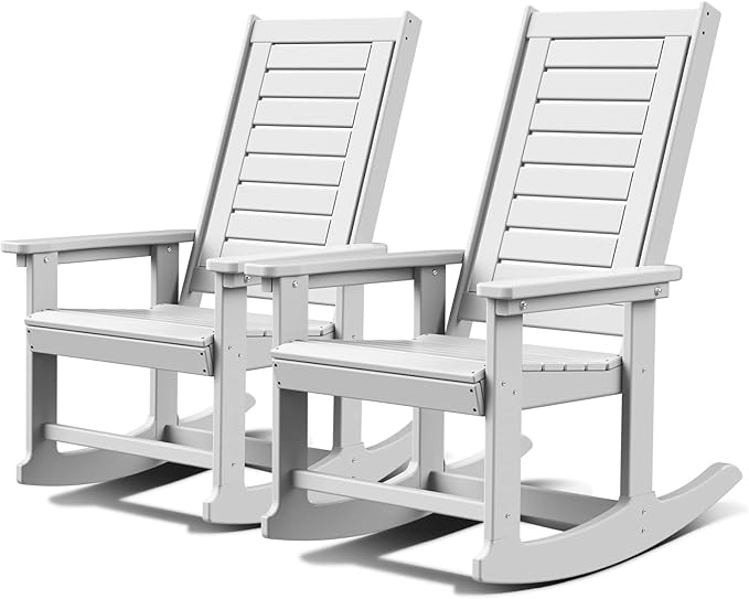 GREENVINES Outdoor Rocking Chairs | Set of 2 | Porch Rocker | HDPE Plastic | by GreenVines