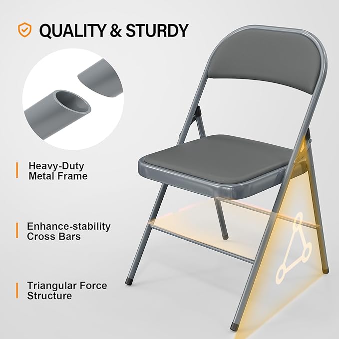 VINGLI 10 Pack Folding Chairs - Image 4