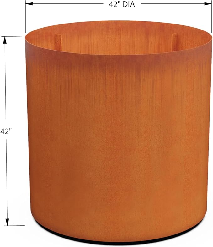 PLANTERCRAFT Corten Steel Metal Planter Box, Round Sizes, Modern Garden Steel - Image 5