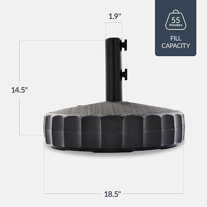 Best Choice Products Fillable Umbrella Base Stand Fluted Design Plastic Patio - Image 2