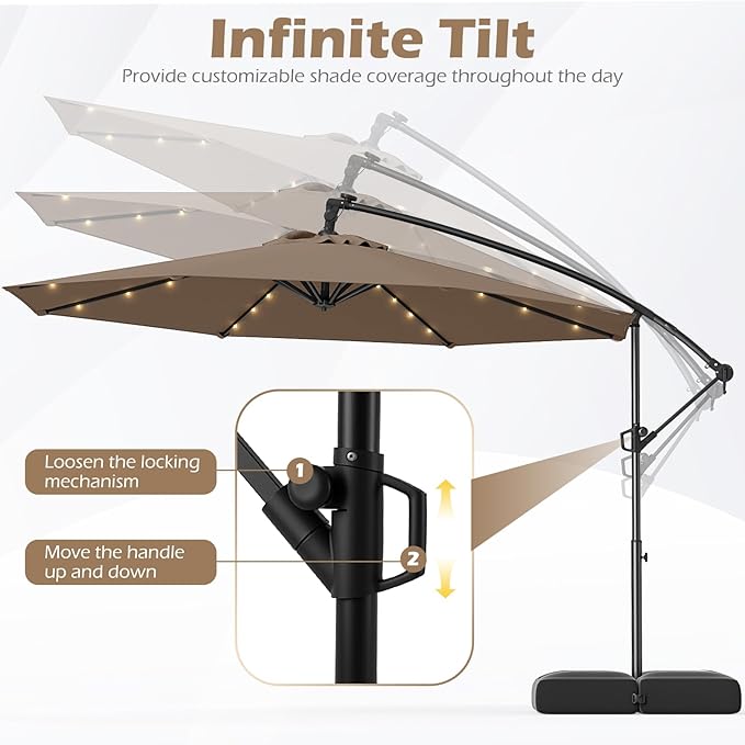 Tangkula 10ft Solar LED Patio Umbrella - Image 5