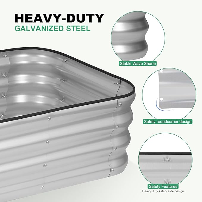 1MORE Raised Garden Bed -8X2X1 Galvanized Planter Box - Image 2
