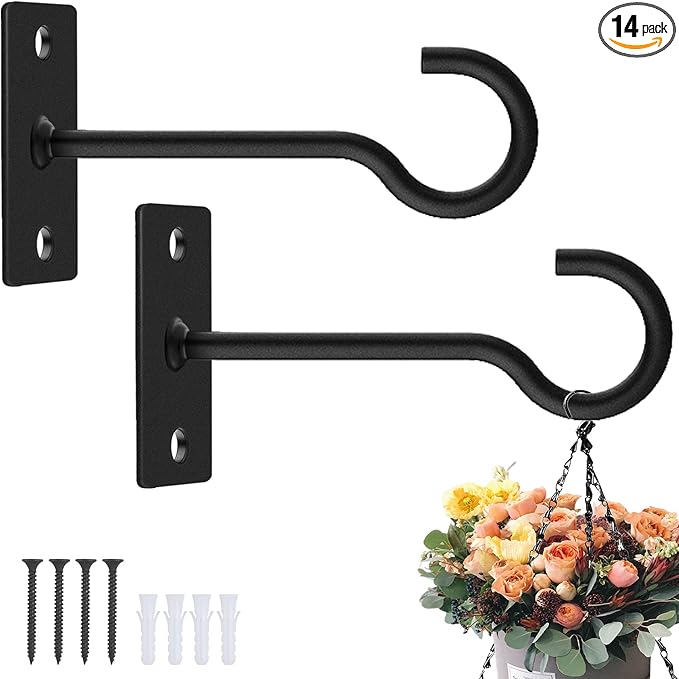 4in 2Pack Wall Hook for Hanging Plant Bracket by QTJUST