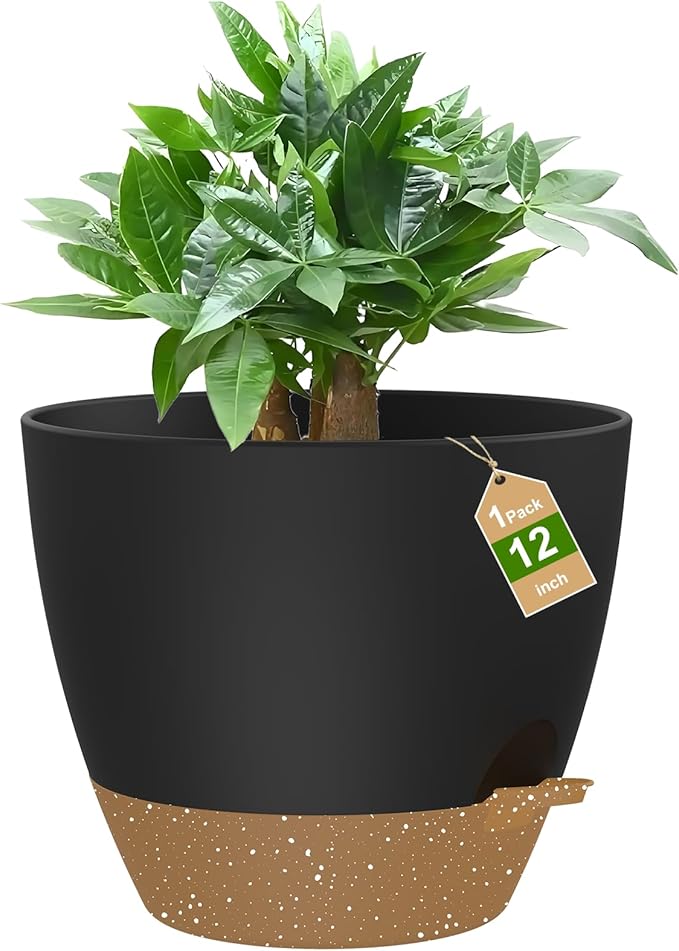 12 Inch Large Self Watering Pots, Flower Pots by Unknown