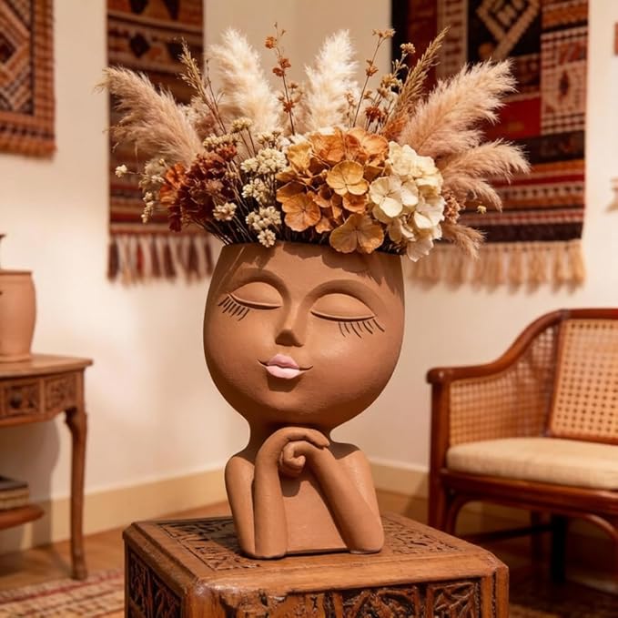 Face Flower Pot Head Planter, Girl Heads Flowerpot, Lady Faces Plant Pot - Image 8