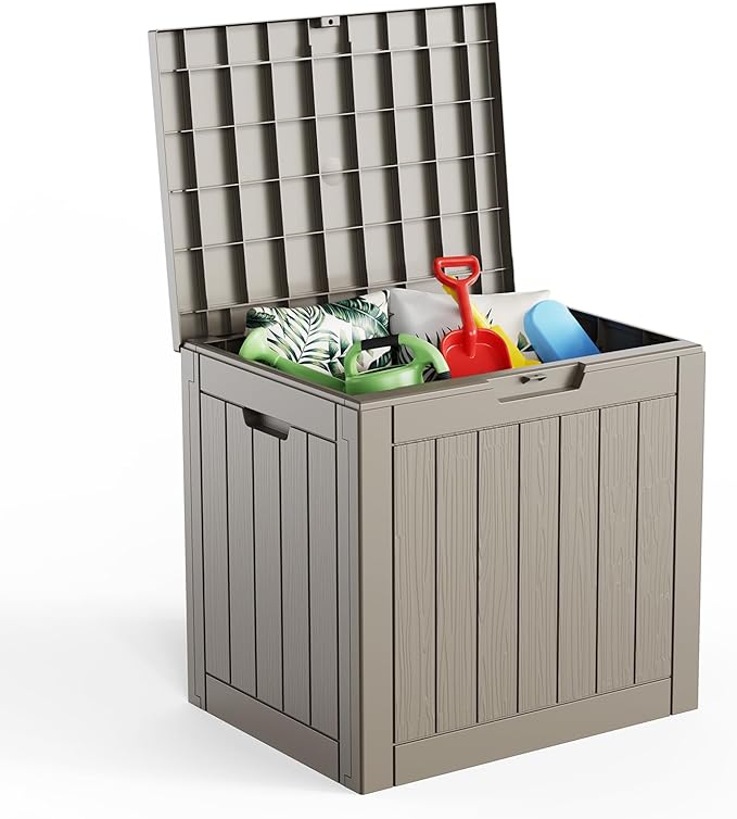 EasyUp 33Gal Outdoor Deck Box, Lager Patio Storage Box Indoor and Outdoor Use by EASYUP