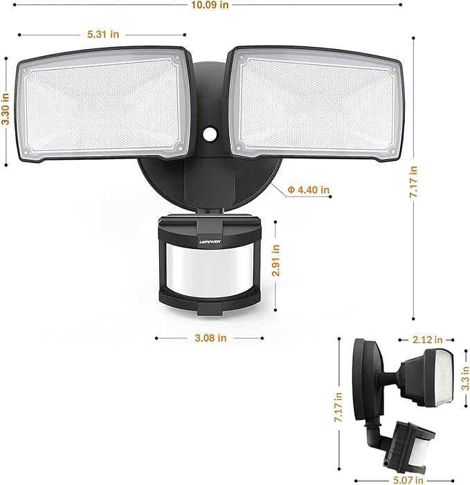 LEPOWER LED Security Lights Motion Sensor Light Outdoor, 30W 3200LM Motion - Image 8
