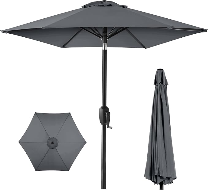 Best Choice Products 7.5ft Heavy-Duty Round Outdoor Market Table Patio Umbrella by BestChoiceProducts