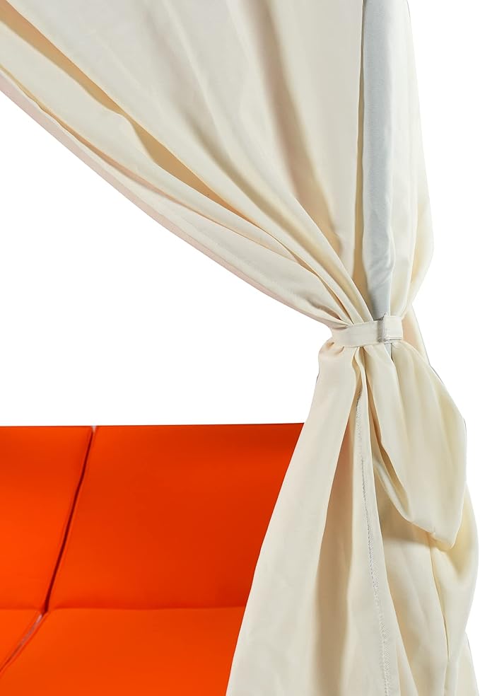 Patio Chaise Lounge, PE Rattan Outdoor Patio Wicker Sunbed Daybed - Image 9