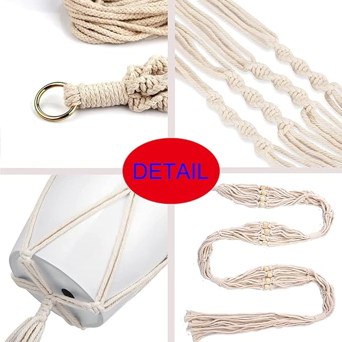 ELANE 2PCS 3-Tier 70" Macrame Plant Hangers Basket Plant Hanger Indoor Outdoor - Image 3