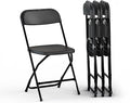 4 PACK White Foldable Plastic Chair | Folding & Stackable | 350 lbs Capacity by OurModernSpace