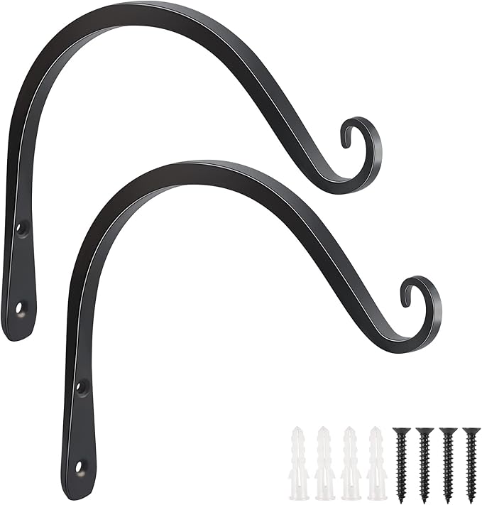 FEED GARDEN 2 Pack 8 Inch Hanging Plant Bracket Wall Hooks Decorative Plant by FEEDGARDEN