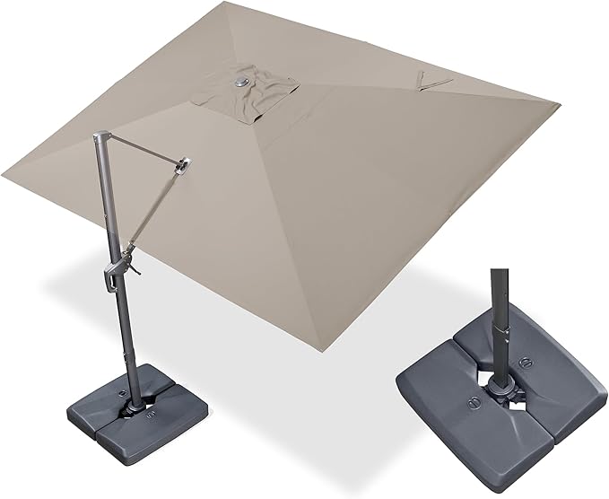PURPLE LEAF 9' X 11.5' Rectangle Cantilever Umbrella by Unknown