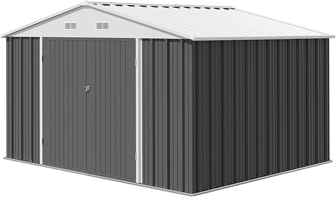 Devoko 10 x 8 FT Outdoor Storage Shed, Metal Garden Sheds & Outdoor Storage - Image 7