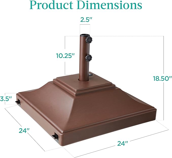 Best Choice Products Fillable Mobile Umbrella Base, Heavy Duty Base, Square - Image 7