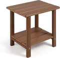 Adirondack Outdoor Side Table, 2-Tier Sturdy Patio End Table Weather Resistant by Apolimi