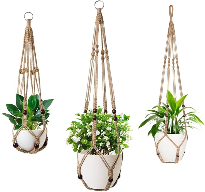 3 Pack Macrame Plant Hanger, Hanging Plant Holder, Boho Home Decor Hanging by Unknown